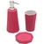 KIT BANHEIRO EMBORRACHADO VERMELHO - 3 PCS