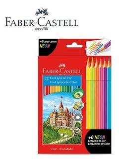 Lápices De Colores Faber Castell X12 Ecolápiz+6 Colores Neón