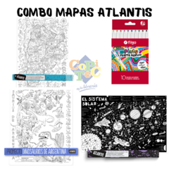 COMBO MAPAS ATLANTIS + MARCADORES FILGO