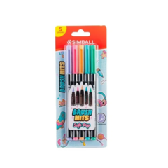 Marcadores Simball Punta Pincel Brush Hits Soft Pop X5