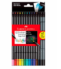 NUEVO!! LAPICES DE COLORES FABER CASTELL SUPERSOFT X12 + 2 ECOLAPICES DE GRAFITO