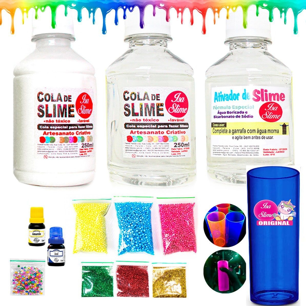 FAZENDO SLIME COM 3 CORES DE COLA NEON