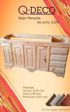 bajo mesada de pino cocina