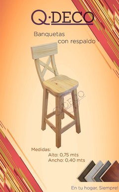 banquetas altas de madera Con respaldo