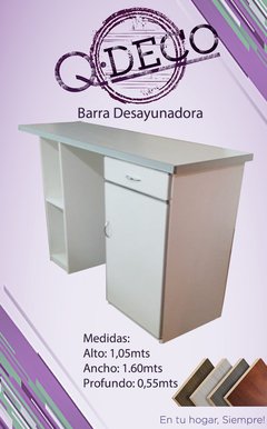 Barra desayunadora Melamina Blanca - comprar online