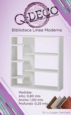 biblioteca moderna minimalista melamina 1.00