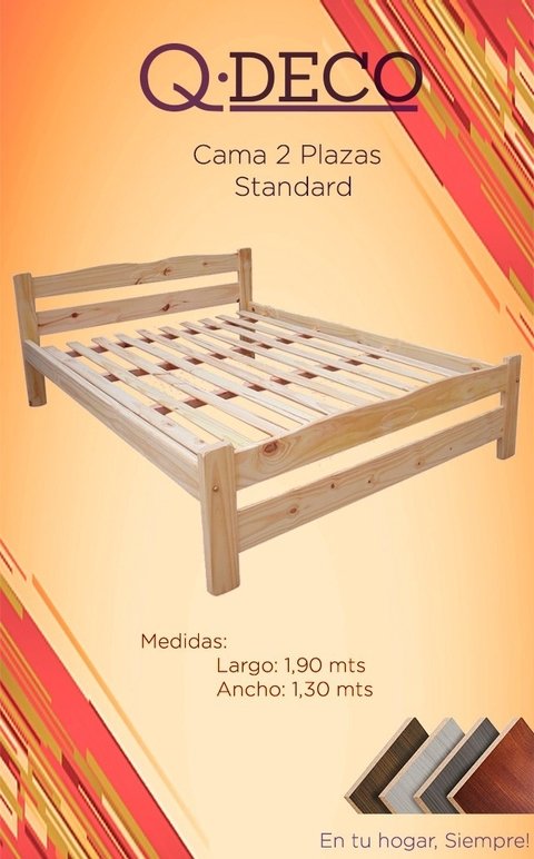 Cama 2 Plazas 1.30 x 1.90 Mts