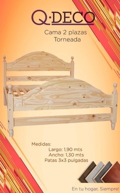 Cama 2 Plazas 1.30 x 1.90 Mts - Comprar en Qdeco