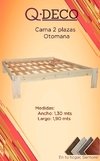 cama de 2 plazas de pino otomana