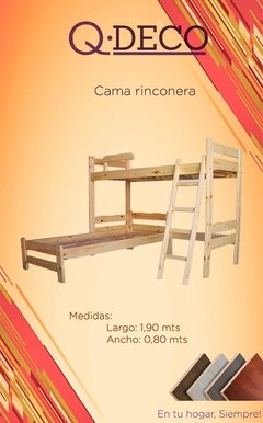 cama rinconera de pino