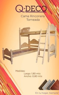 cama superpuesta rinconera de pino 