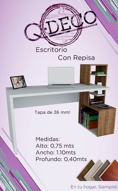 Escritorio minimalista moderno repisa de melamina