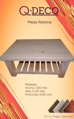 Mesa Ratona de madera de pino