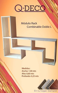 Rack LED Tv Doble Modulo De Pino