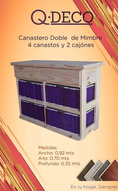 Organizador Canastero Doble de 4 Canastos + Cajon