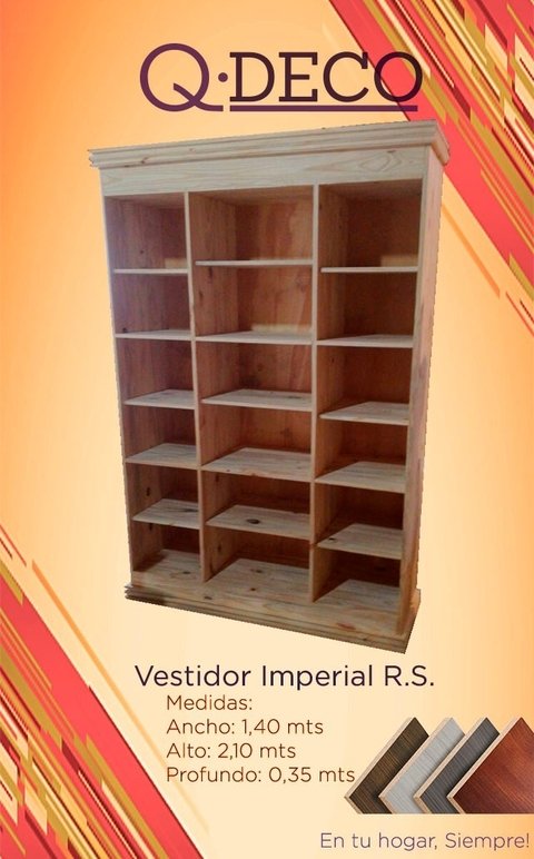 Vestidor 1.40 x 2.10 Mts Modelo Imperial