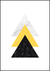 Quadro Decorativo - Triângulos, Mármore E Amarelo