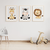 Quadro Decorativo Infantil - Trio: Safari - Girafa, Zebra e Leão