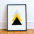 Quadro Decorativo - Triângulos, Mármore E Amarelo - Pendure
