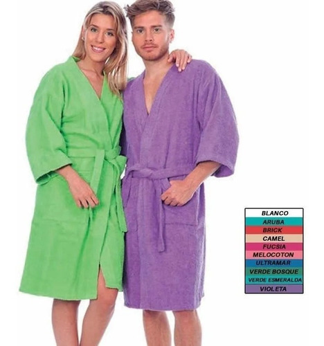 Bata Toalla Salida De Bano Adultos Hombre mujer 550g Colores