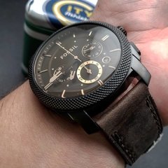 Reloj Fossil Fs4656 Cronografo Cuero Legitimo