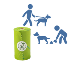 Bolsas biodegradables para desechos de mascotas rollo 16und