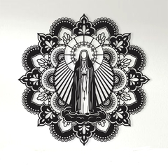 Mandala Nossa Senhora Fatima 40cm Pintada na internet