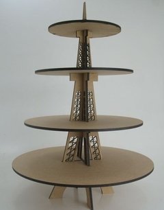 Baleiro Cupcake 55cm Torre Eiffel 4 Pratos