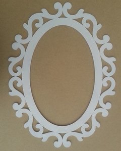 Moldura Oval Arabesco 58cm Com Fundo - Pintado