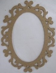 Moldura Espelho Oval Arabesco 78cm Com Fundo - Pintado na internet