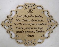 Placa Oração Santo Anjo 30cm Diversas