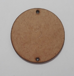 Placa Redonda Lisa 9cm MDF 3mm 2 Furos Vertical