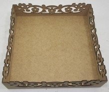 Bandeja Quadrada Flor 28x28cm MDF 6mm - comprar online