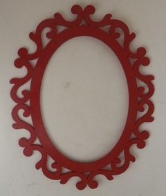 Moldura Espelho Oval Arabesco 78cm - Pintado - Atelier da Madeira