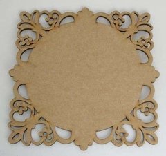 Sousplat Quadrado Arabesco Flor 38cm MDF 6mm