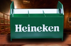 Caixa Engradado Cerveja Heineken 600 ML 17x28cm Pintado