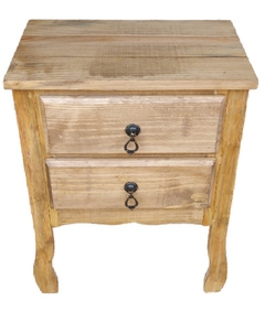 Mesa Cabeceira 2 Gavetas Rustico Pinus 58cm - comprar online