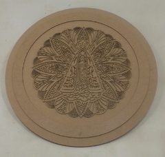 Quadro Mandala 48cm Nossa Senhora Aparecida 30cm com Aro Liso 42cm