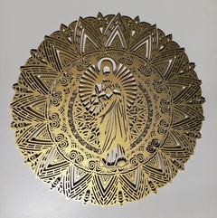 Mandala Sagrado Coração de Jesus 40cm Pintado