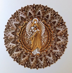 Mandala Sagrado Coração de Jesus 60cm Pintado na internet