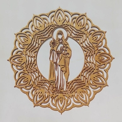 Mandala Santos Diversos Religioso 30cm - Atelier da Madeira