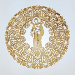 Mandala Santos Diversos Religioso 30cm - Atelier da Madeira