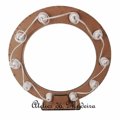 Moldura Redonda Camarim Ring Light 70cm 10 Bocais E Fiação - Atelier da Madeira