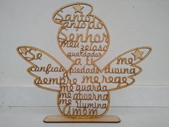 Anjo de Asas Oração Santo Anjo 20cm Base