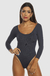 Double Layer 3/4 Sleeve Navy Blue Swimsuit