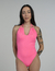 Neon Pink Halter Neck "Drop" Swimsuit on internet