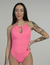 Neon Pink Halter Neck "Drop" Swimsuit