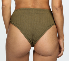 Calcinha Biquíni Hot Pants Canelada Verde Oliva - comprar online
