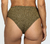 Olive Green Ribbed Hot Pants Bikini Bottom - buy online