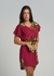 Vestido Marina Hojas Borgoña - comprar online